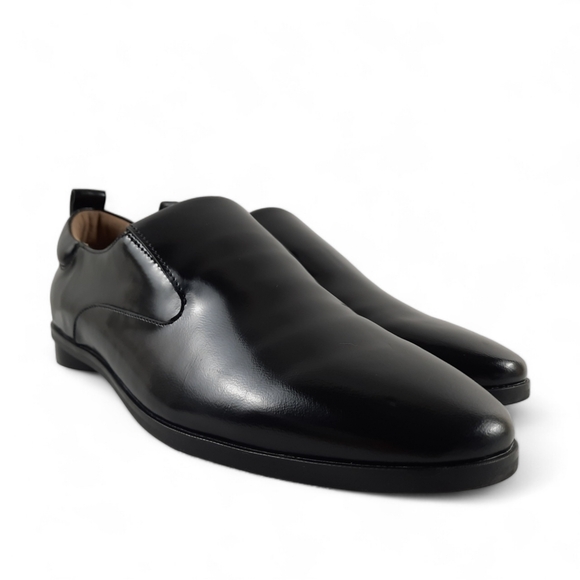 AEROSOLE Menswear Inspired Womens Black Glossy Leather Loafer Minimalist 9.5 - Picture 7 of 13